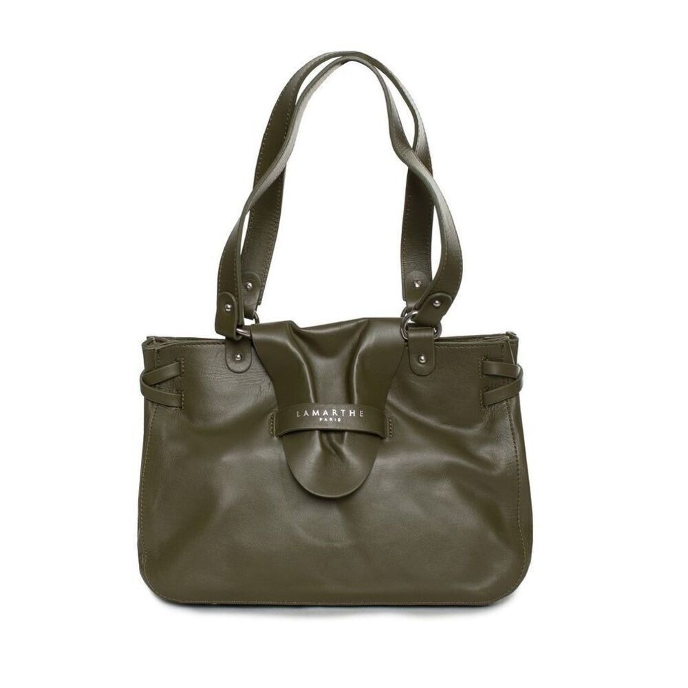 ✨Lamarthe Evasion Women Leather Handbag Tote Bag Olive Green✨